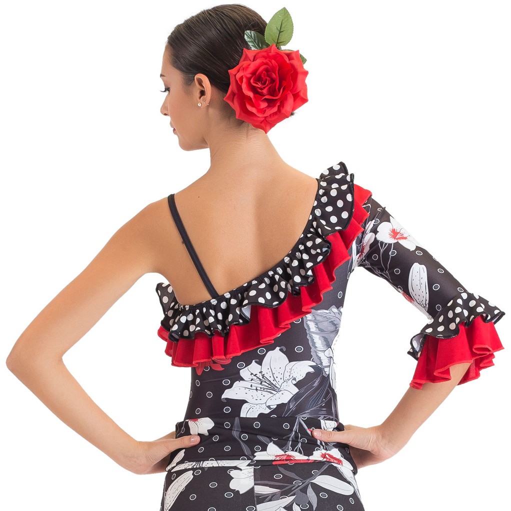 El Flamenco Vive, FLOR FLAMENCA RAMILLETE CON ROSA 54765 - English