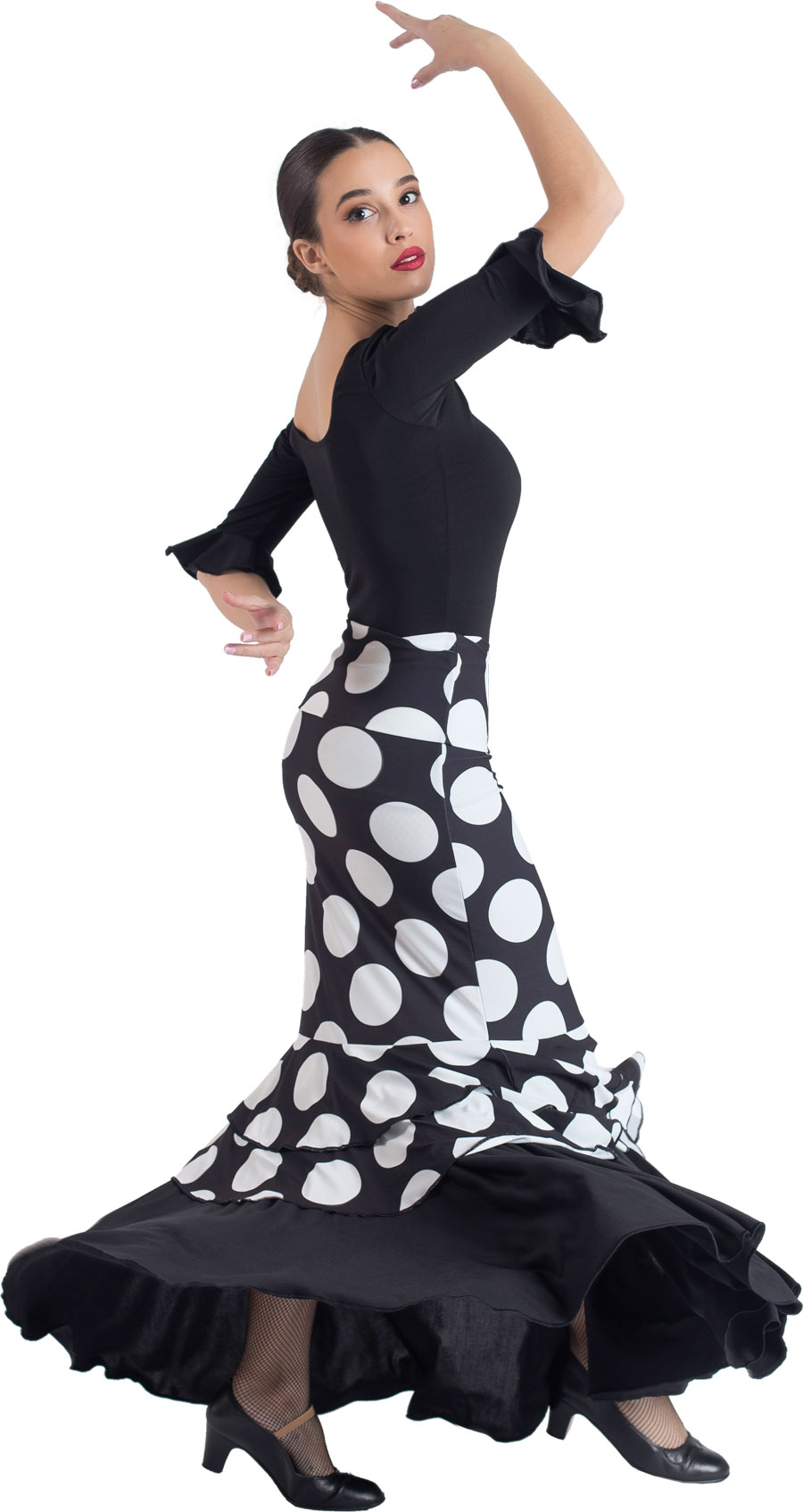 Falda negra combinada lunares. Talla 52 – Urly Flamenca – Urly Moda