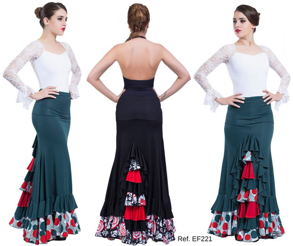 Falda de flamenco a medida modelo Serena. Ytutanflamenca